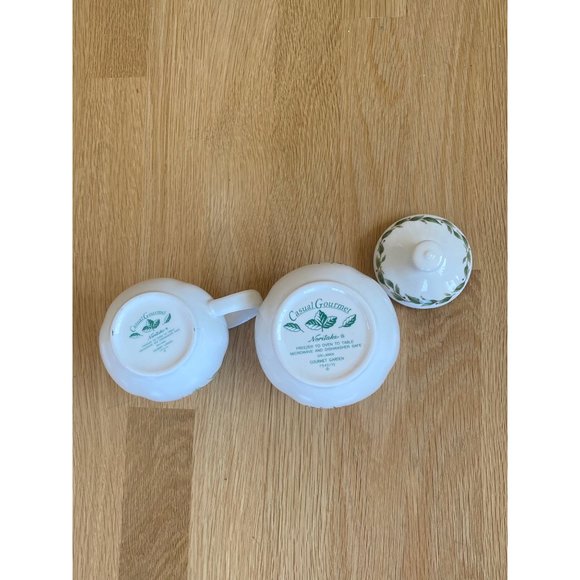 Vintage Noritake Casual Gourmet Garden Sugar + Cream Set w/Lid Floral Botanical - Picture 2 of 9